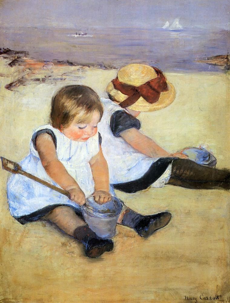 Mary Cassatt Children Playing On The Beach